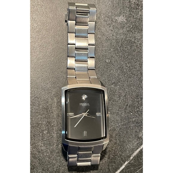 Men’s Fossil Silver Tone Watch - New Battery - Picture 2 of 5